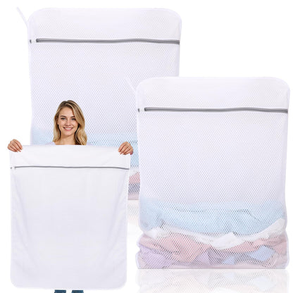 Dntorx 2 Pack Extra Large Mesh Laundry Bags for Delicates, 24x32In+35x43In