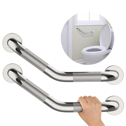 16 Inch Angled Shower Grab Bar, Munzong Brushed Nickel Bathroom Grab Bar
