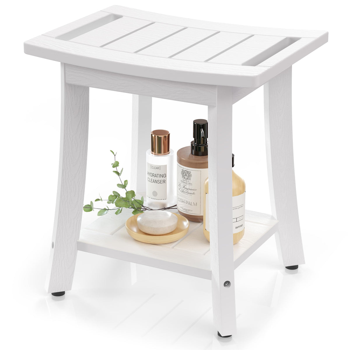 Waterproof HIPS Shower Bench for Inside Shower, Shower Stool, Grey