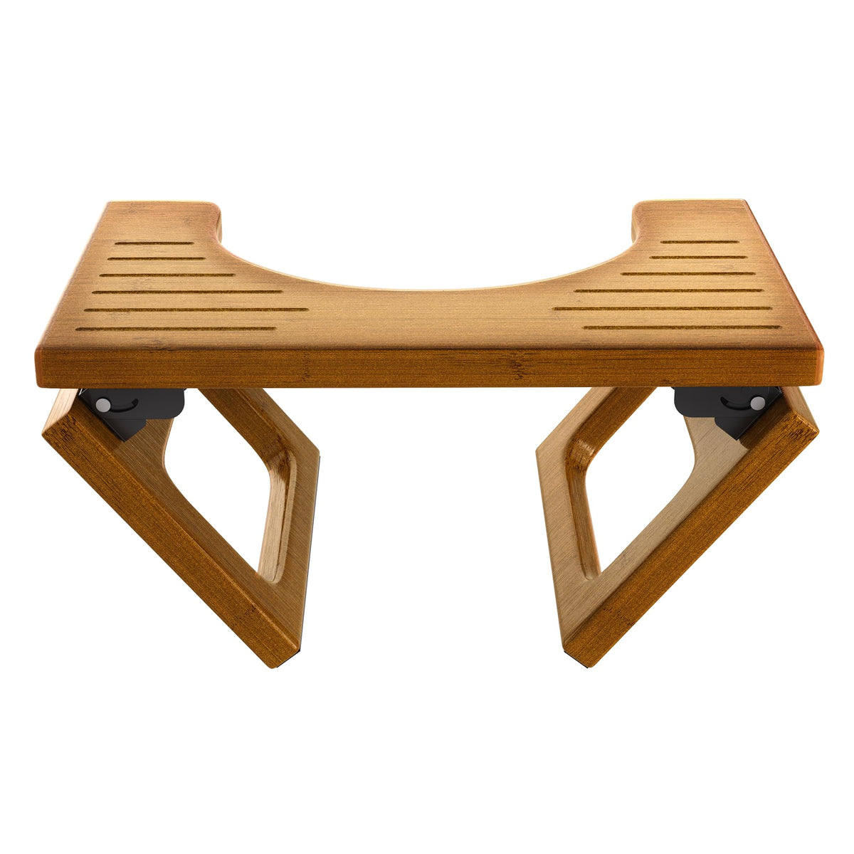 AmazerBath 7 Inches Bamboo Toilet Stool Squat for Adult, Foldable Squatting Potty Stools for Bathroom, 0.79" Thickness Poop Stool with Non-Slip Strip, Space-Saving, No Assembly Required, Natural Color