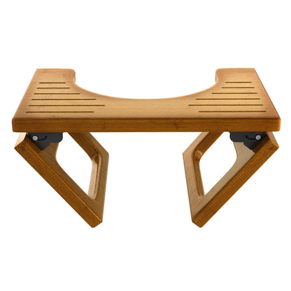 AmazerBath 7 Inches Bamboo Toilet Stool Squat for Adult, Foldable Squatting Potty Stools for Bathroom, 0.79" Thickness Poop Stool with Non-Slip Strip, Space-Saving, No Assembly Required, Natural Color