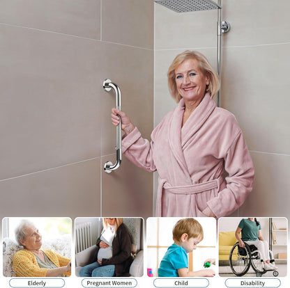 ZUEXT 16 Inch Chrome Safety Grab Bar for Bathroom Shower, Stainless Steel