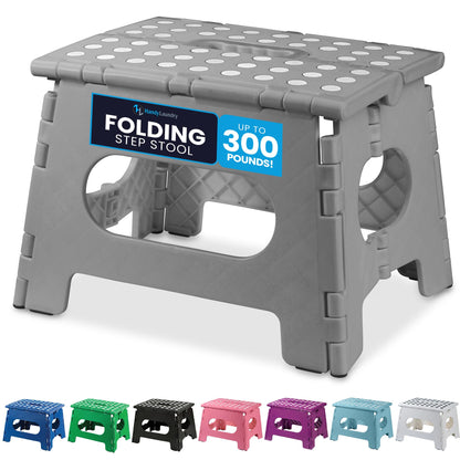 Handy Laundry Folding Step Stool 9 Inch, Black, Non-Slip Holds 300 lbs