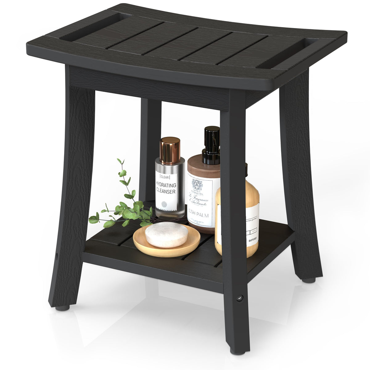 Waterproof HIPS Shower Bench for Inside Shower, Shower Stool, Grey