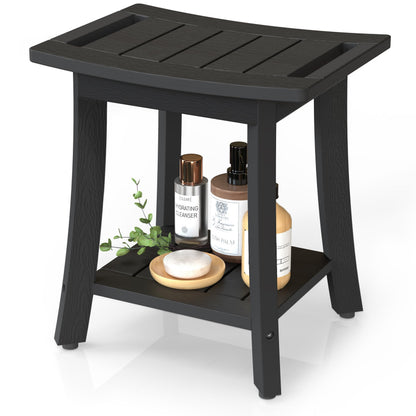 Waterproof HIPS Shower Bench for Inside Shower, Shower Stool, Grey