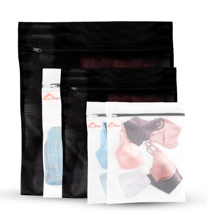 Set of 2 Jumbo Wash Bags for Delicate Clothing (1 White, 1 Black) By InsideSmarts