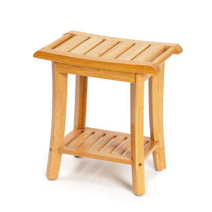 HIPS Shower Bench Inside Shower Stool with Storage Shelf, Waterproof Spa Bath Chair for Bathroom, Seat or Organizer for Living Room, Bedroom - Great for All Ages Unisex Elderly (Small, Black)