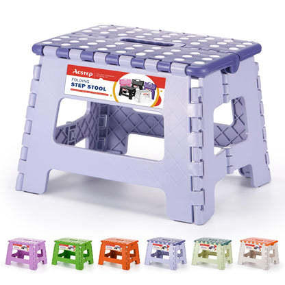 ACSTEP Folding Step Stool 9 Inch, Non-Slip Foldable Stools for Kids, Black