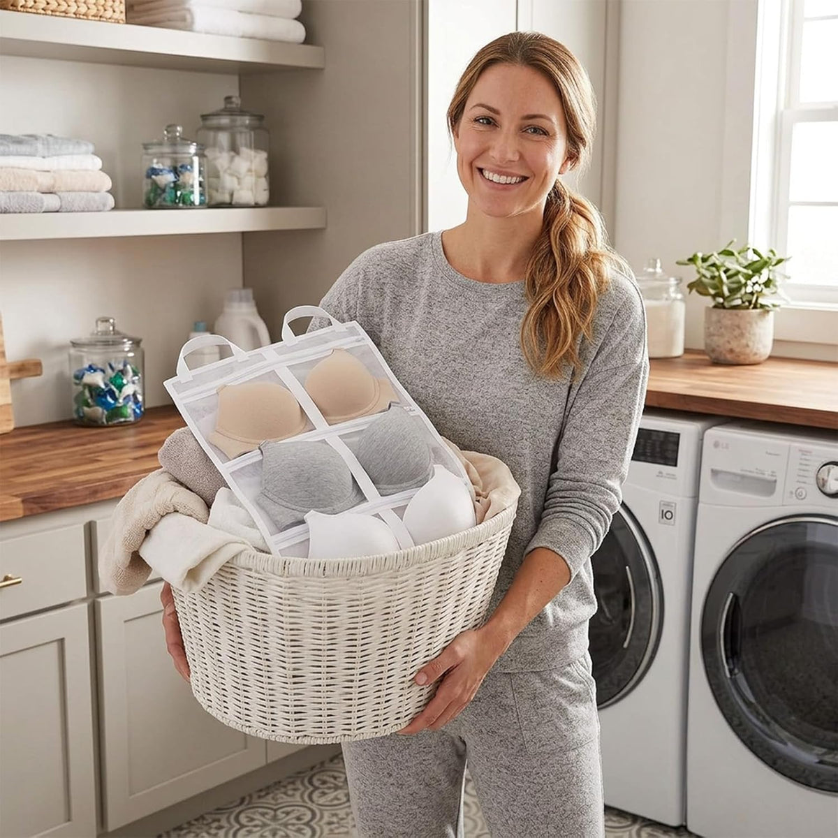 3-Pack Bra Laundry Bags for Washing Machine | Extra Large 39" x 16" | Holds 12 Bras (A-D Cups), 4-in-1 Wash, Dry, Store & Dust-Proof Mesh Bags for Delicates, Lingerie Care & Travel Accessories