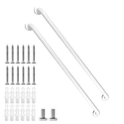 16 Inch Silver Anti-Slip Shower Grab Bars, 1.25" Diameter 2 Pack