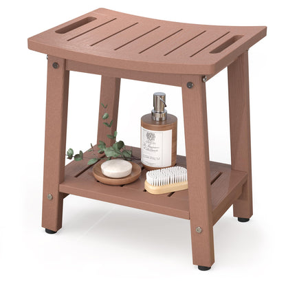 Waterproof HDPE Shower Bench for Inside Shower, Shower Stool, White