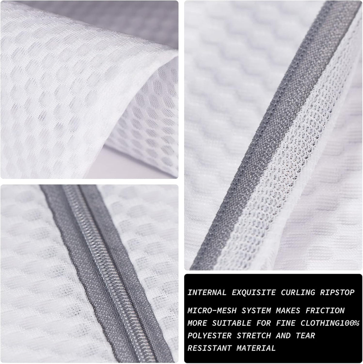 SUERIV Extra Large Honeycomb Mesh Laundry Bag125gsm Net Fabric Durable and Reusable Delicate Wash Bag,Travel Organization Bag for Lingerie,Clothes,Jeans,Bath Towel,Sock (2Large, 3Medium)