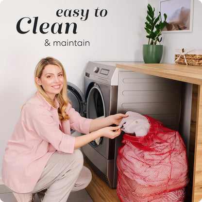 Handy Laundry Mesh XL Laundry Bag 24"x36" 2-Pack, Heavy Duty, Red