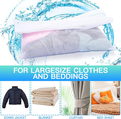 Windyun 4 Pcs Jumbo Mesh Laundry Bags, Large Zippered Dryer Wash Bags