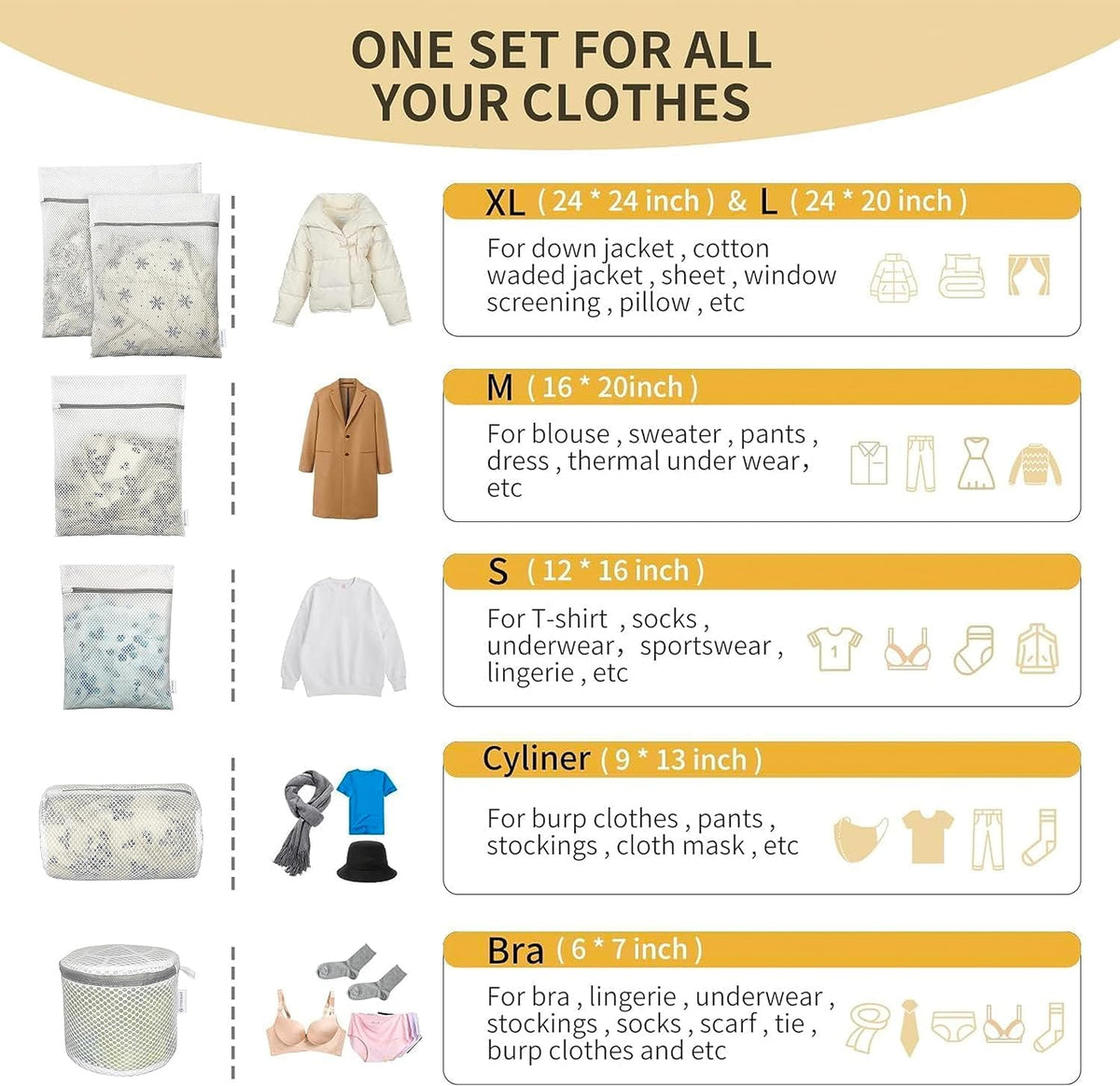 Honeycomb Mesh Laundry Bags for Delicates, Travel Storage Organize Bags,Clothing Washing Bags for Underwear, Lingerie, Bra, Blouse, Stocking, Socks, Jacket, Coat, Blanket, Shoes,Extra Strong(S+M+L)