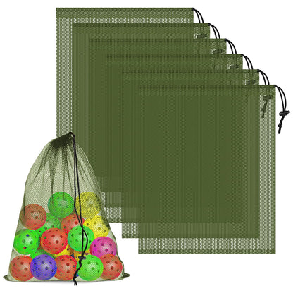 6 Pack Mesh Drawstring Bags with Lock, 14x17 for Gym, Beach, Laundry