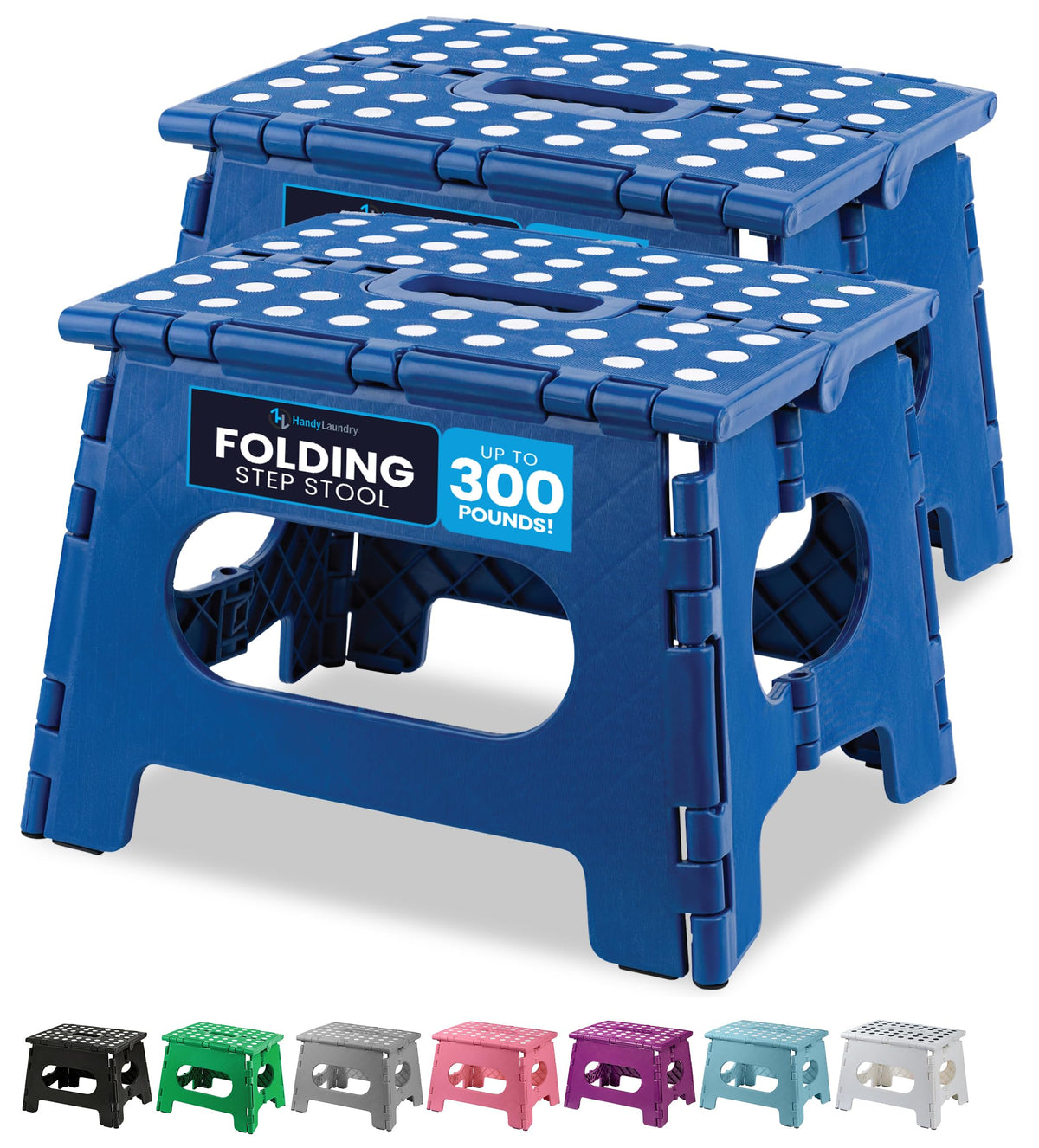 Handy Laundry Folding Step Stool 9 Inch, Pink, Non-Slip Holds 300 lbs