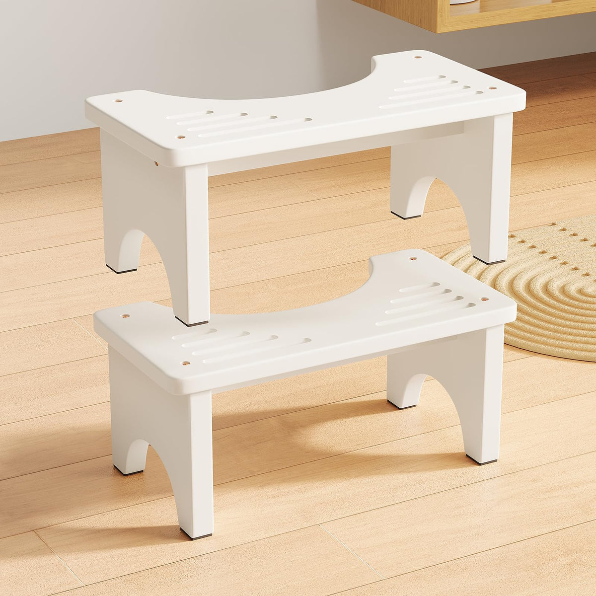 Uaniar Bamboo Toilet Poop Stool, Wooden Squatting Potty for Adults Pooping