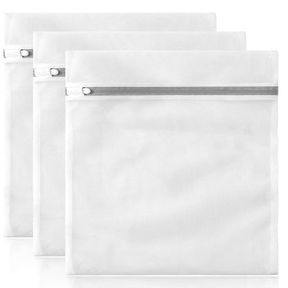 10 Pack Mesh Laundry Bags for Delicates with Non Rust Zipper- MDSXO White Laundry Bags Mesh Wash Bags, Easy Fit Bra, Sock,Lingerie,Sneaker,Baby Laundry for Washing Machine Travel Storage[1XL/3L/3M/3S]