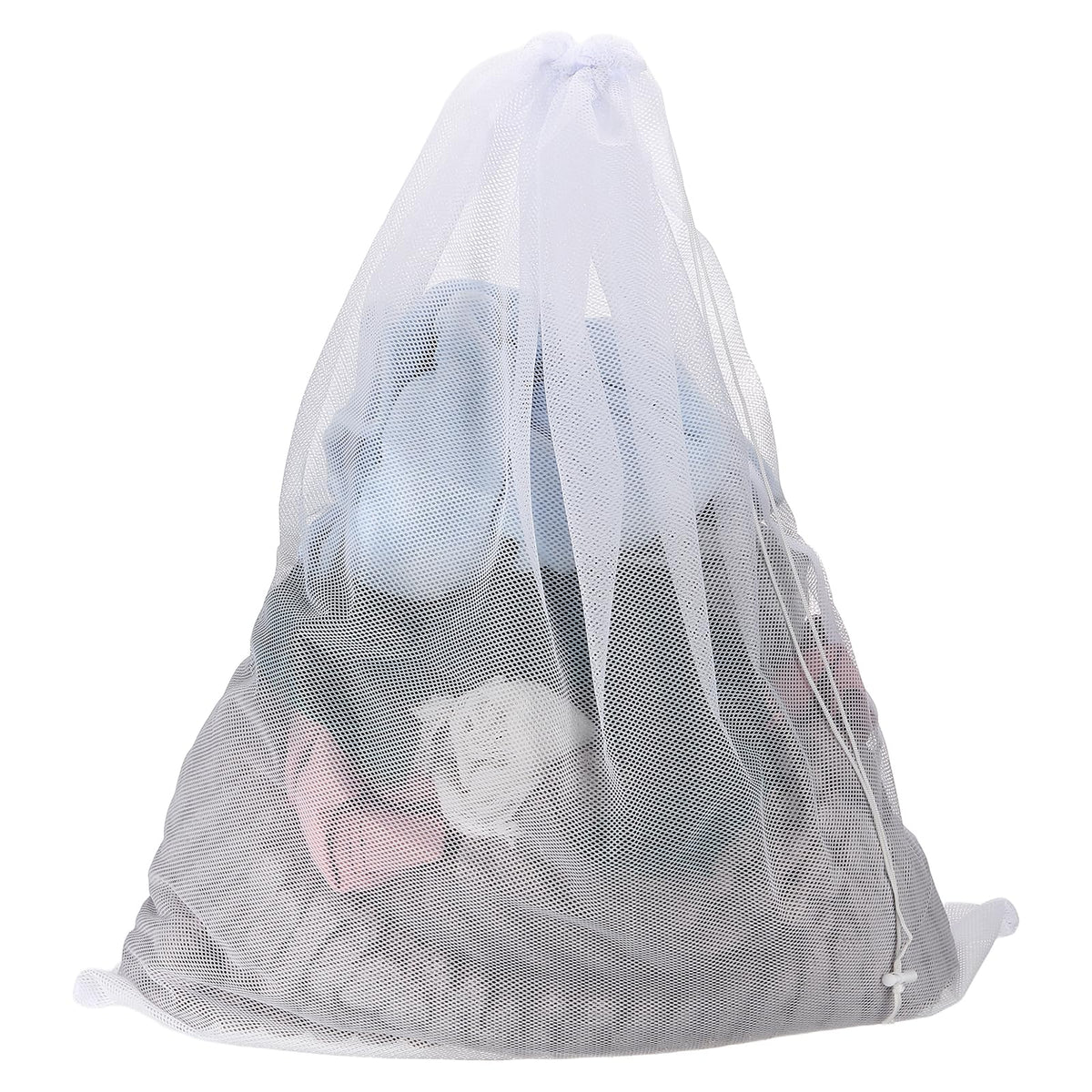 uxcell Mesh Laundry Bag 27.6x35.4" Large Drawstring Net Coarse Mesh, Black