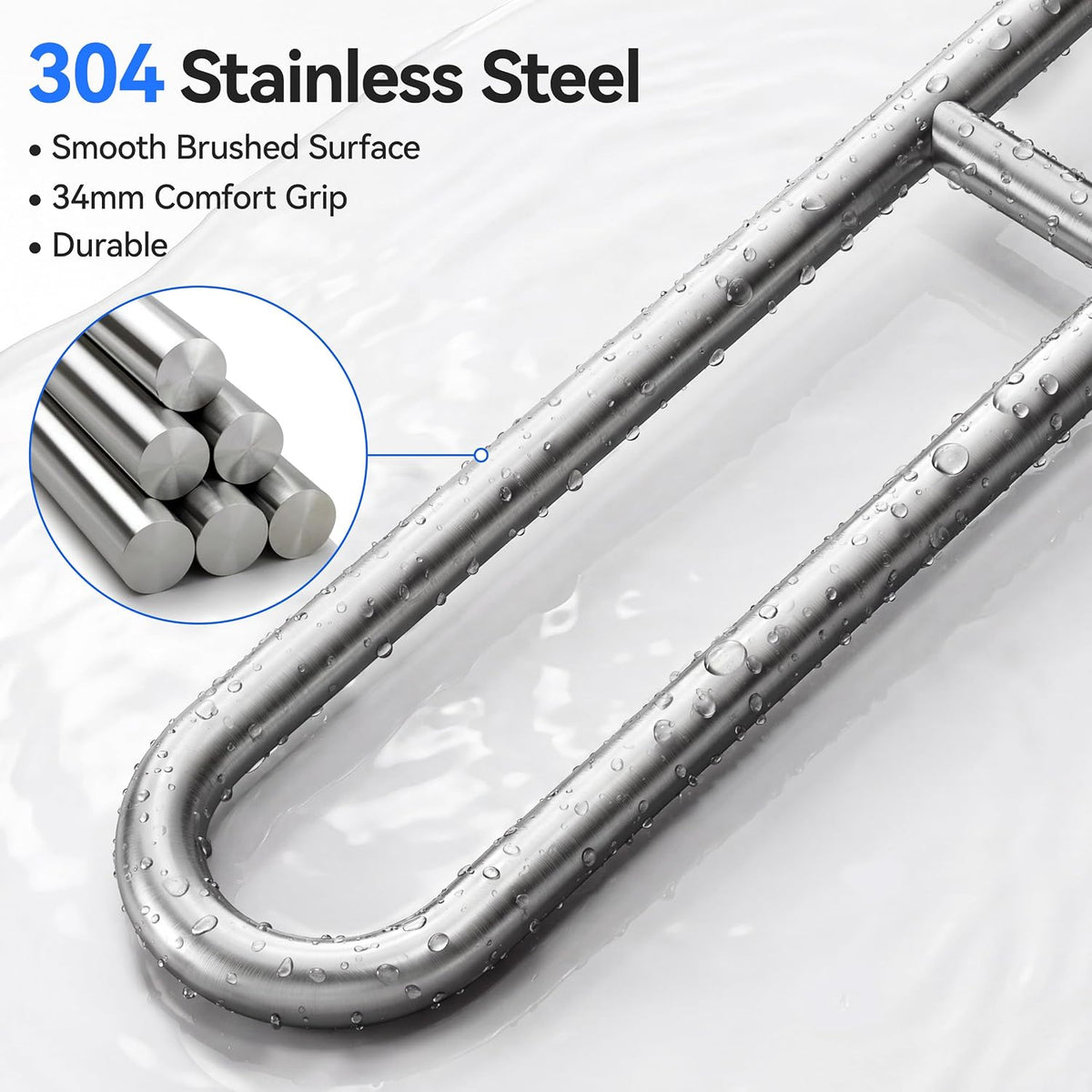 Toilet Grab Bar, Flip Up Foldable Bathroom Safety Handrail, Wall Mounted 304 Stainless Steel Support Rail for Elderly Seniors Handicap Toilet Assistance（30inch）