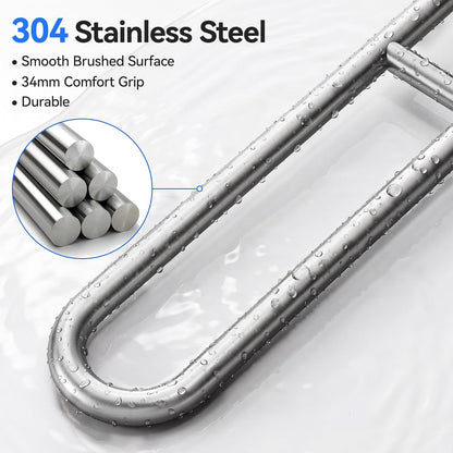 Toilet Grab Bar, Flip Up Foldable Bathroom Safety Handrail, Wall Mounted 304 Stainless Steel Support Rail for Elderly Seniors Handicap Toilet Assistance（30inch）