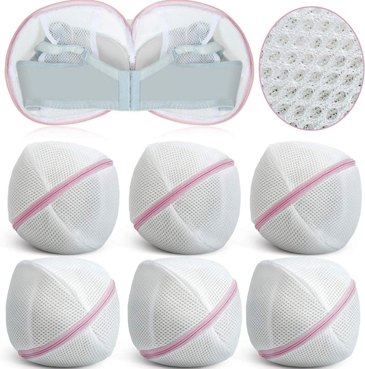 Shappy 6 Pcs Bra Washing Bag for Laundry Storage Women 7.87 Inch Pink