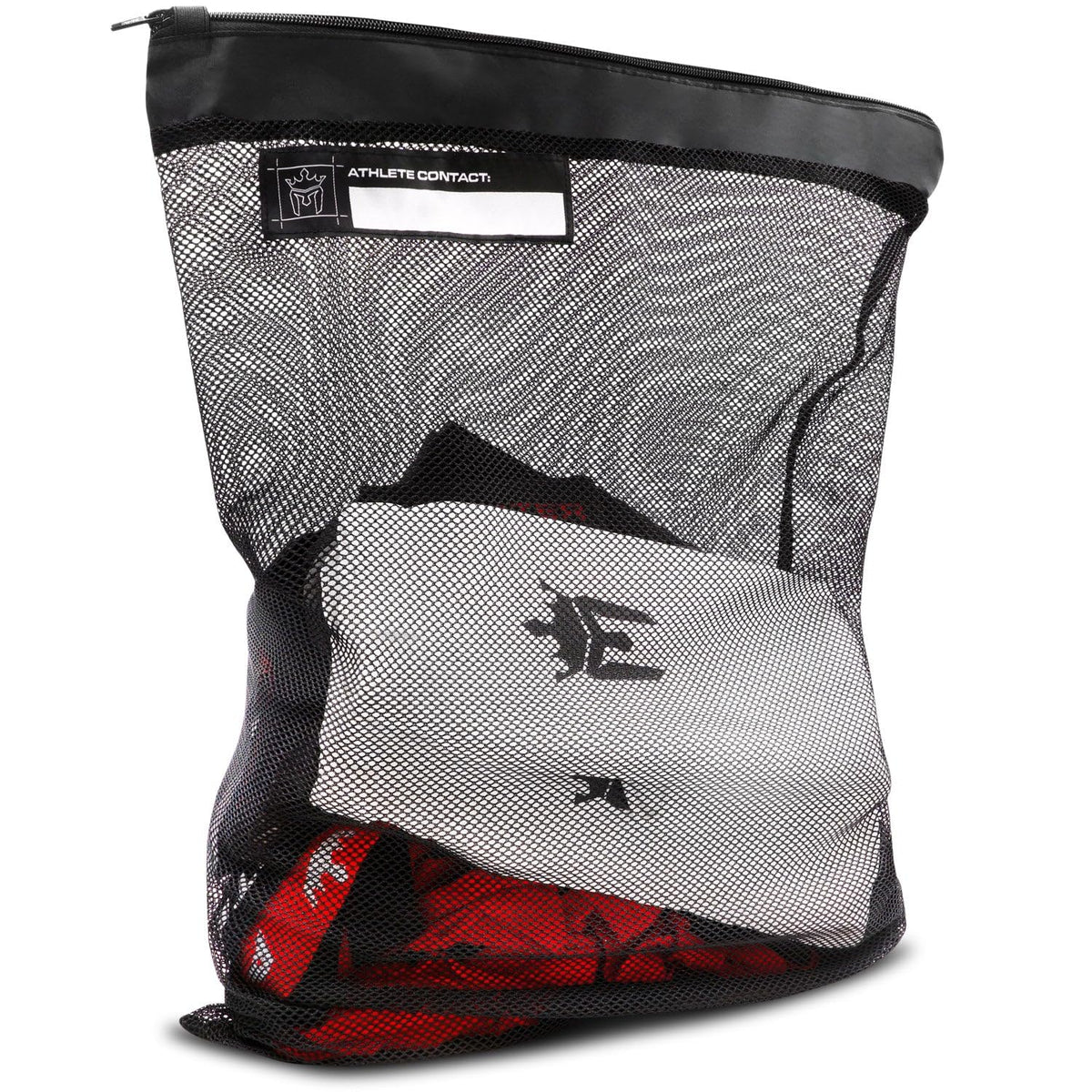 Meister Athlete Wash Bag - Mesh Sports Laundry Bag w/Zipper Lock - Black