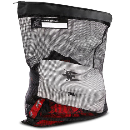 Meister Athlete Wash Bag - Mesh Sports Laundry Bag w/Zipper Lock - Black