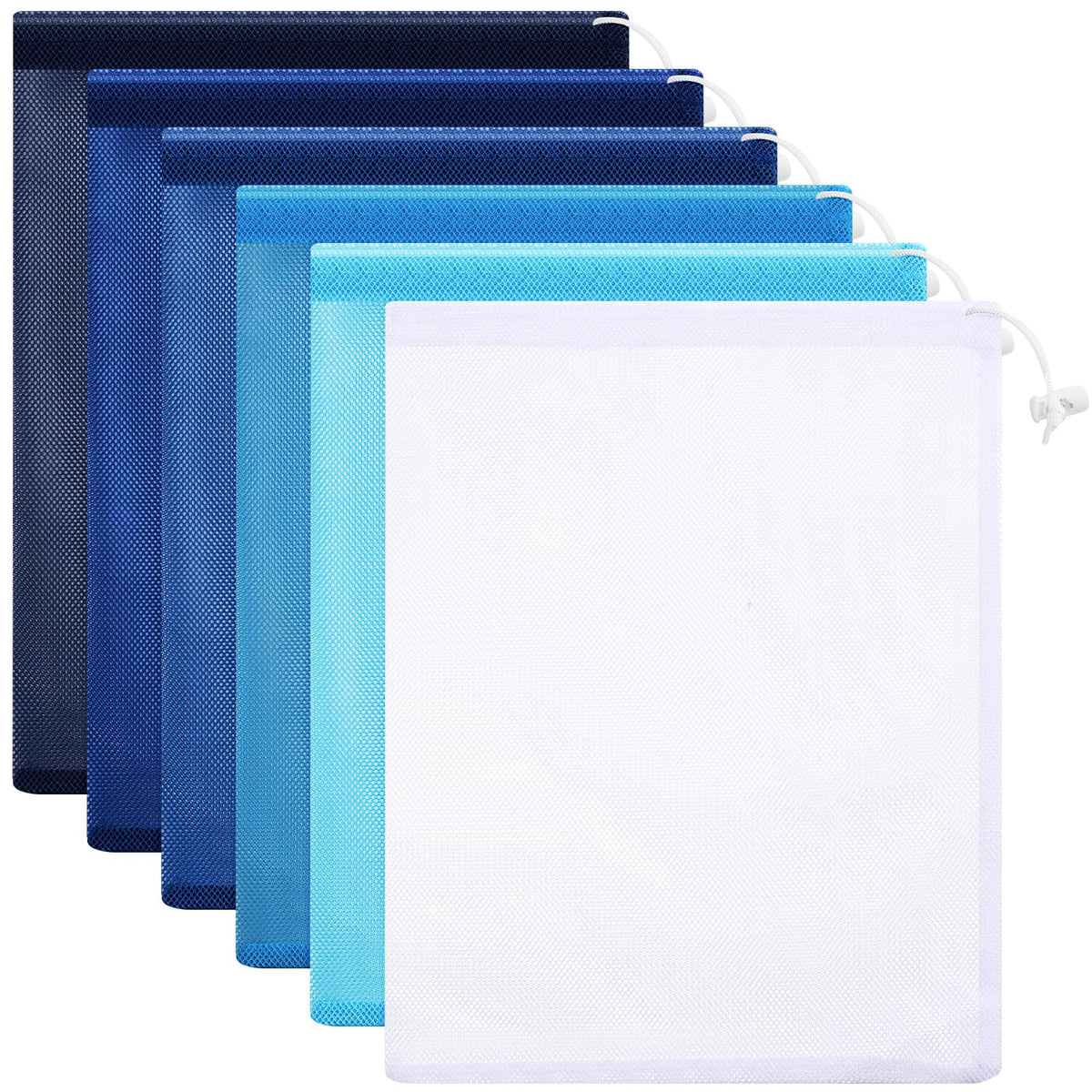 Frienda 6pcs Mesh Bag Drawstring Mesh Laundry Bags, 11 x 15 Inch Durable Nylon for Pool Beach Ball Collecting Travel Gym Laundry and Toys(Multicolor)