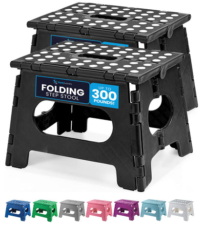 Handy Laundry Folding Step Stool 9 Inch, Pink, Non-Slip Holds 300 lbs