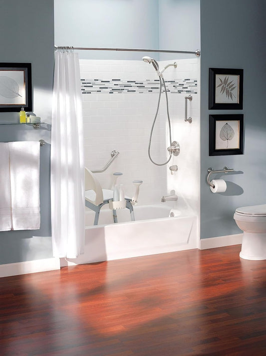 Moen LR2350DBN Bathroom Safety 24-Inch Grab Bar with Convenient Towel Bar, Brushed Nickel
