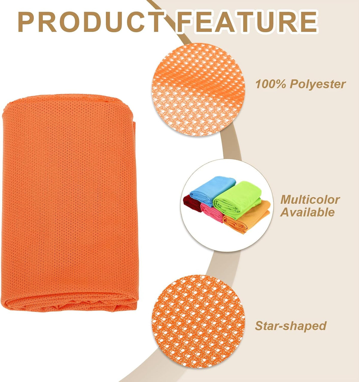 PATIKIL 62 Inch Wide Mesh Fabric Slightly Stretchy, Polyester Micro Mesh Jersey Fabric for Sewing Backpack Pocket and Straps, Netting Clothes, Shopping Bags, Deep Pumpkin Orange 1 Yard