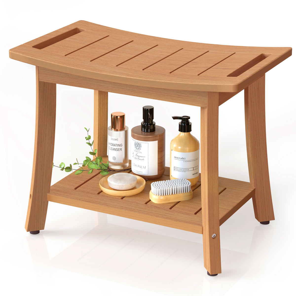 Waterproof HIPS Shower Bench for Inside Shower, Shower Stool, Grey