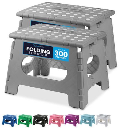Handy Laundry Folding Step Stool 9 Inch, Pink, Non-Slip Holds 300 lbs