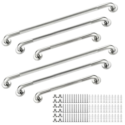 16 Inch Grab Bars 1.25" Dia,2 Pack Brushed Nickel 304 Stainless Steel Bathroom Grab Bar,Anti Slip Knurled Safety Bar,Wall Mount Handicap Grab Bars,Support Handrail for Seniors Elderly Injury
