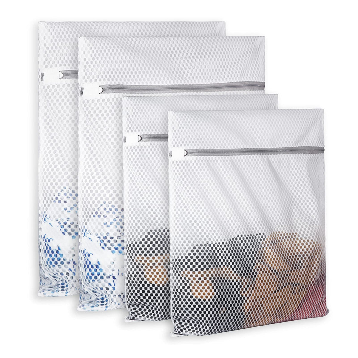 SUERIV Extra Large Honeycomb Mesh Laundry Bag125gsm Net Fabric Durable and Reusable Delicate Wash Bag,Travel Organization Bag for Lingerie,Clothes,Jeans,Bath Towel,Sock (2Large, 3Medium)