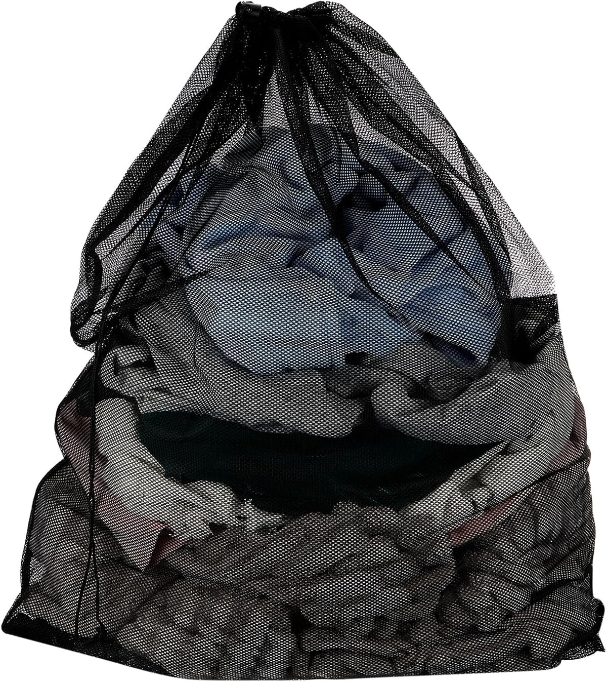 uxcell Mesh Laundry Bag 27.6x35.4" Large Drawstring Net Coarse Mesh, Black