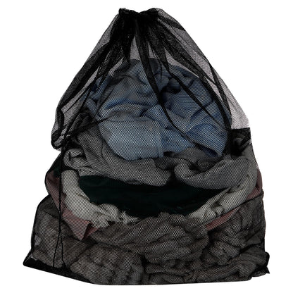uxcell Mesh Laundry Bag 27.6x35.4" Large Drawstring Net Coarse Mesh, Black