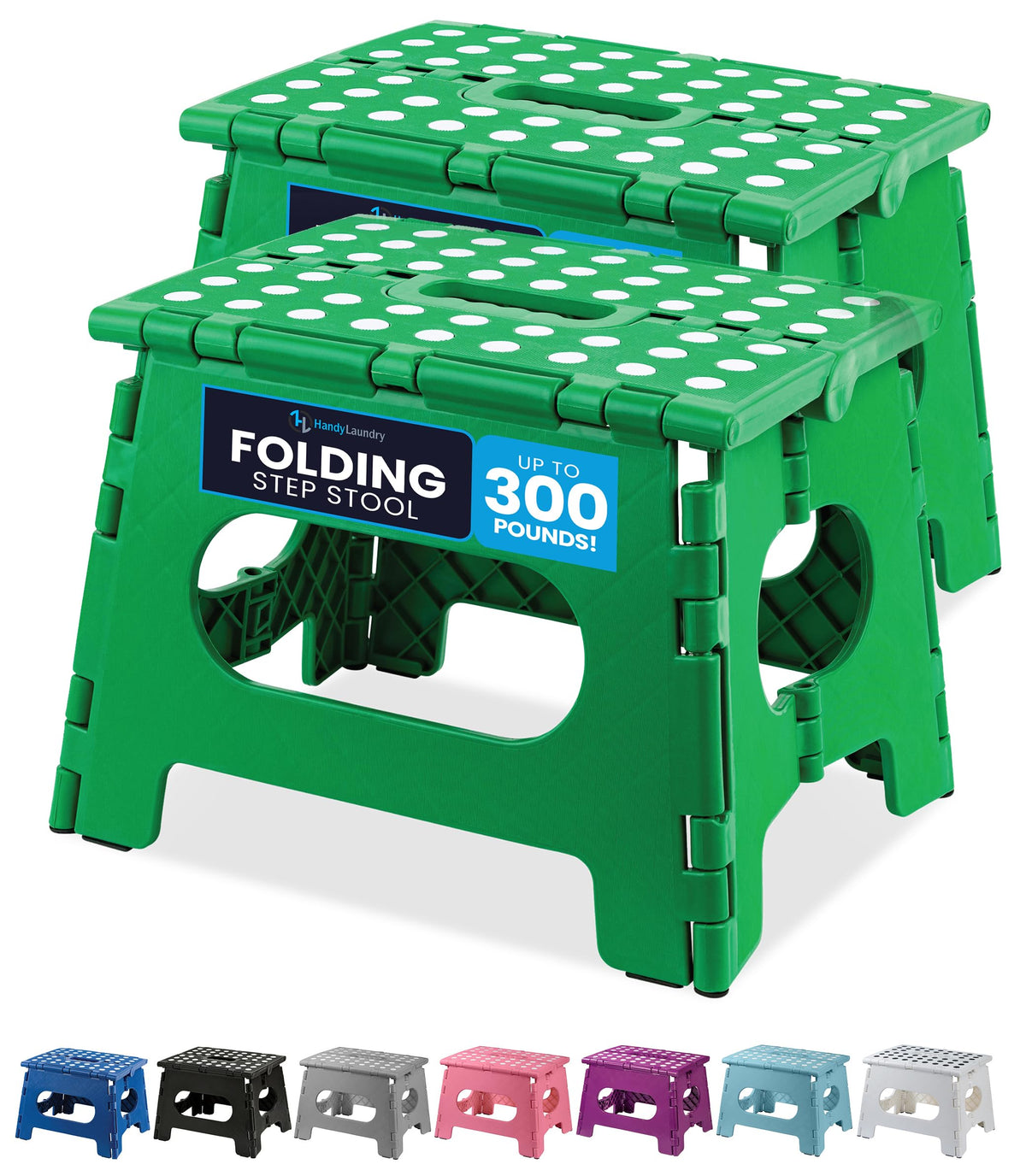 Handy Laundry Folding Step Stool 9 Inch, Black, Non-Slip Holds 300 lbs