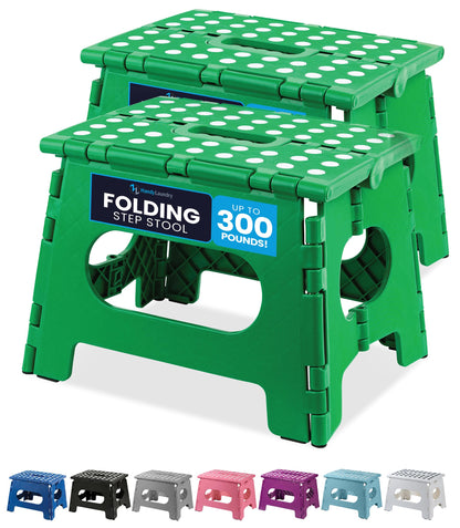 Handy Laundry Folding Step Stool 9 Inch, Black, Non-Slip Holds 300 lbs