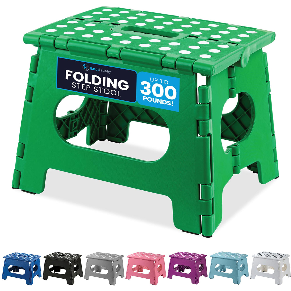 Handy Laundry Folding Step Stool 9 Inch, Black, Non-Slip Holds 300 lbs