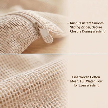 5 Pack100% Natural Cotton Mesh Delicates Laundry Bags