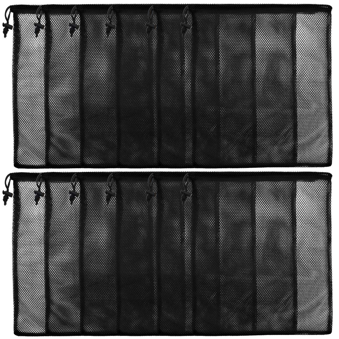 iMucci 12Pcs Mesh Bag 13"X15.5" Drawstring Gym Bag Nylon Mesh Drawstring Bag with Cord Lock Closure for Collecting Toys Travel Sports