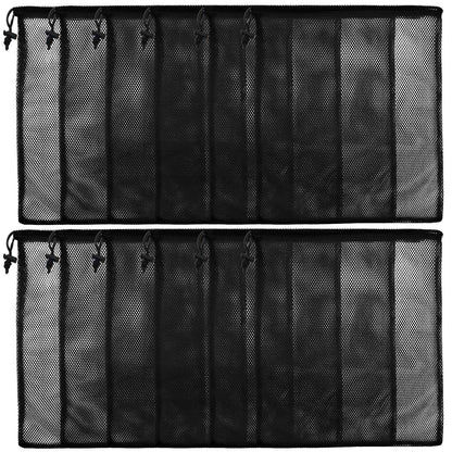 iMucci 12Pcs Mesh Bag 13"X15.5" Drawstring Gym Bag Nylon Mesh Drawstring Bag with Cord Lock Closure for Collecting Toys Travel Sports