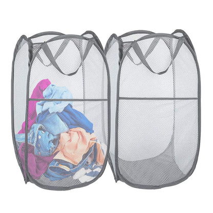 Foldable Clothes Basket Mesh Pop Up Laundry Hamper for Apartment, RV