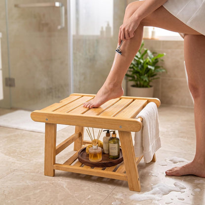 Bamboo Shower Bench Stool for Inside Shower Chair