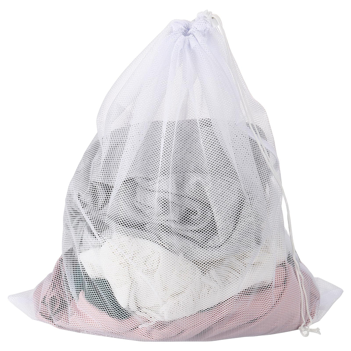 uxcell Mesh Laundry Bag 27.6x35.4" Large Drawstring Net Coarse Mesh, Black