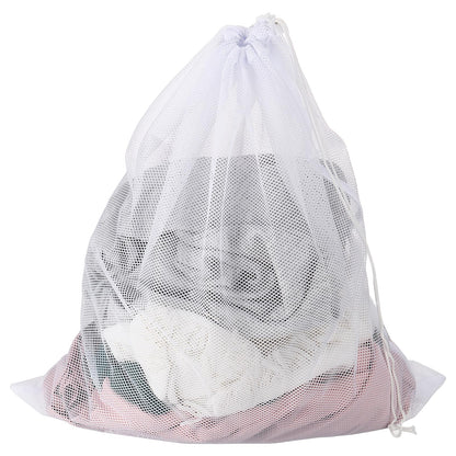 uxcell Mesh Laundry Bag 27.6x35.4" Large Drawstring Net Coarse Mesh, Black