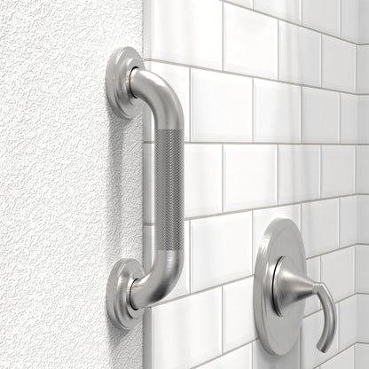 1-1/4" Knurled Grab Bar, ADA Compliant Bath Safety Shower Handrail, Bathroom Mobility Aid Handle for Seniors and Disabled, Heavy Duty 500lbs Support